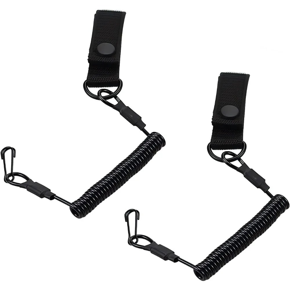 

2 Tactical Lanyard Safety Spring Retractable Sling Keychains, Suitable for Camping, Mountaineering, Hiking, and Outdoor Living