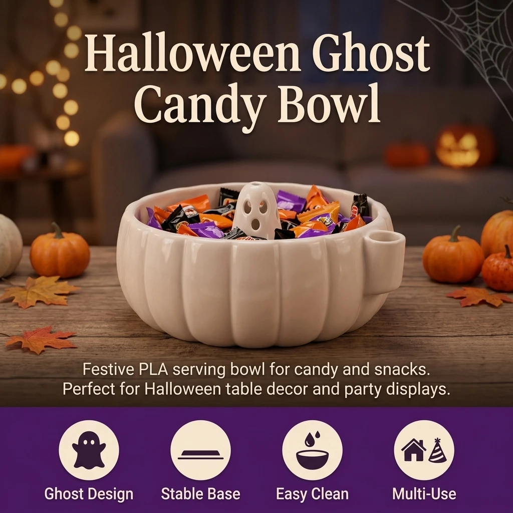 3D Printing Ghosting - Ghost Candy Bowl Serving Container for