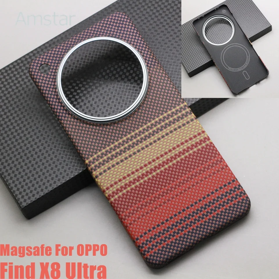 

Amstar Magnetic Carbon Fiber Phone Case for OPPO Find X8 Ultra Magsafe Cover Premium Aramid Fiber Find X8 Ultra Magnetic Case