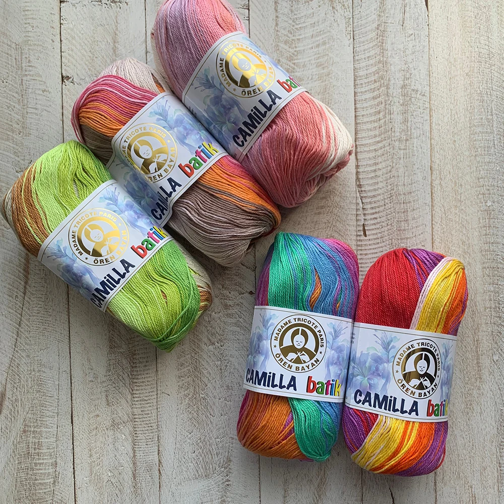 5 Pcs 100g/Ball 500g/Total 100% Cotton Mercerized Dyed Yarn for Hand Knitting Multicolor Amigurumi