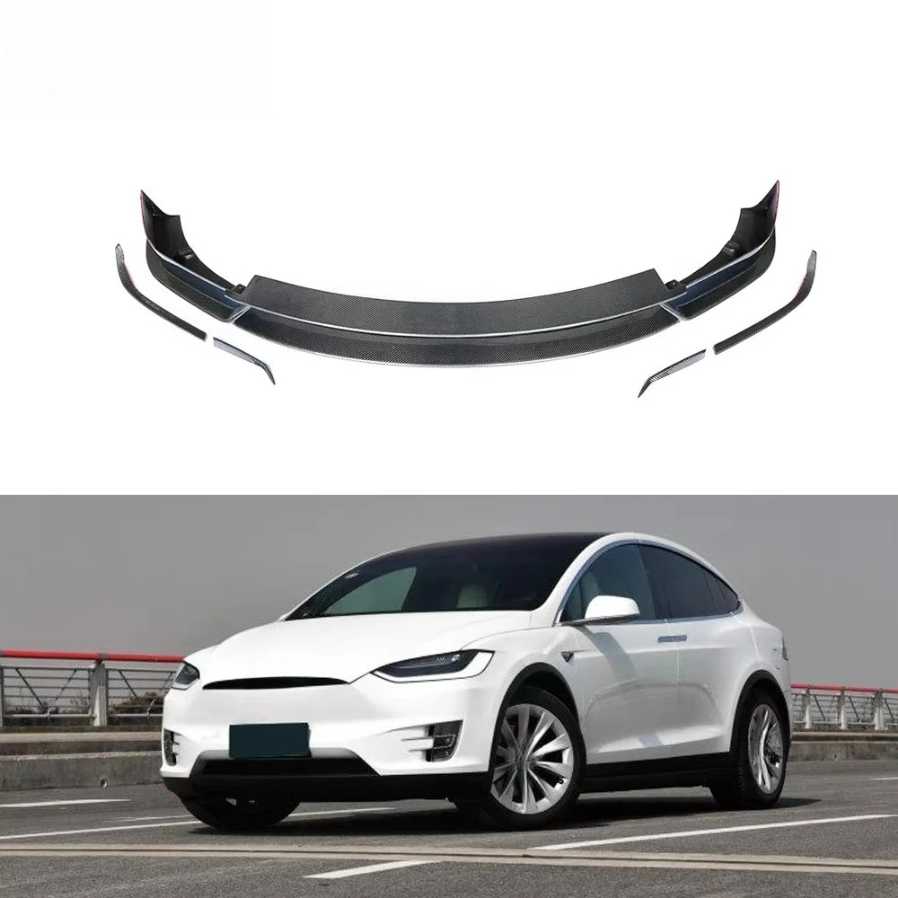 

Test Installation on Real Cars Carbon Fiber Front Lip Spoiler for Model X 75D 90D P90D 100D P100D 16-18