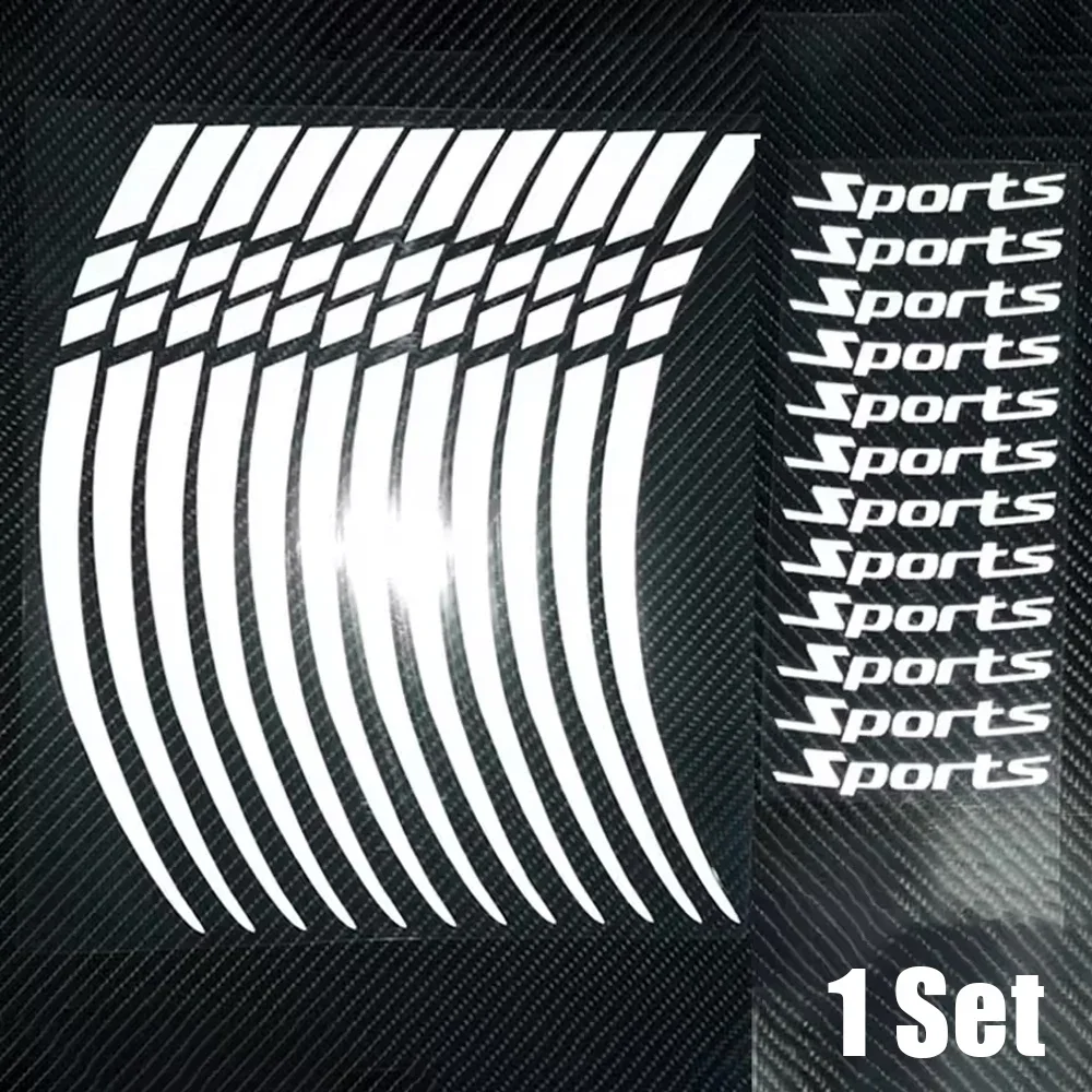 

12pcs 18-21in Auto Car Wheel Rim Stripe Reflective Sticker Motorcycle Wheel Decal Tape Sticker Car Tire Trims Strips Decal