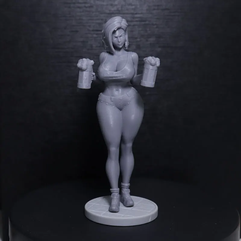 1/24 7.5cm  Resin Model Kits Beer Girl  Figurine Unpainted Painted RW-1433
