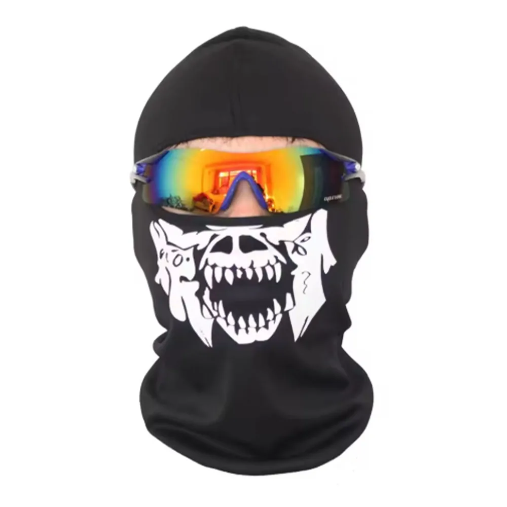 Fahrrad-Sturmhaube mit Totenkopf-Print, Motorrad-Vollgesichtsmaske, winddichter Ski-Kopf- und Nackenwärmer, Fahrradhelm-Innenfutter – Detail 5