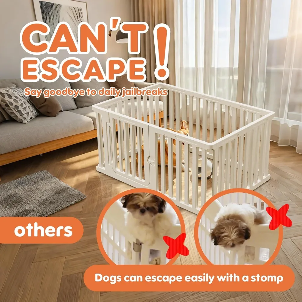 Portable 9-Panel Dog Playpen for Indoor and Outdoor Use, Secure Locking Door, Ideal for Puppy Play and Pet Safety