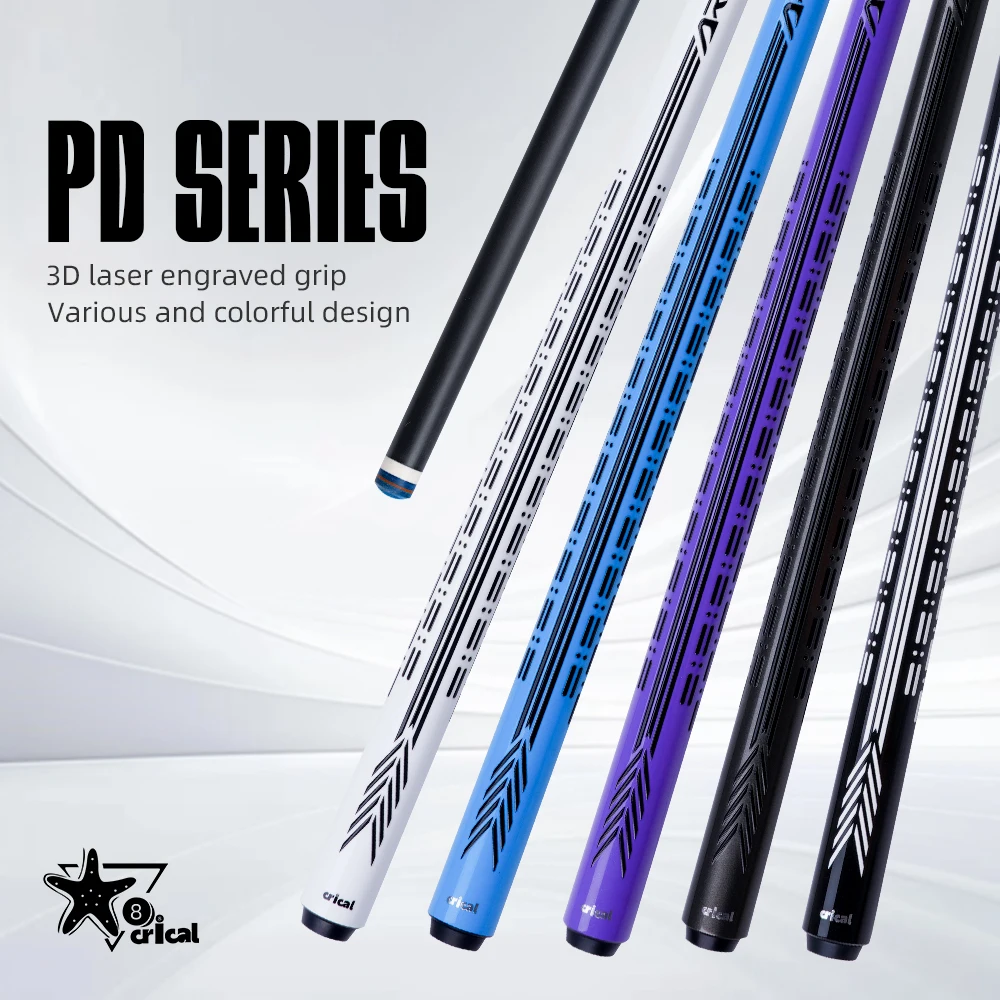 

CRICAL Carbon Fiber Pool Cue Stick 58"PD Series Billiard Cue Sticks Professional Low Deflection Pool Sticks with 12.5mm Tip