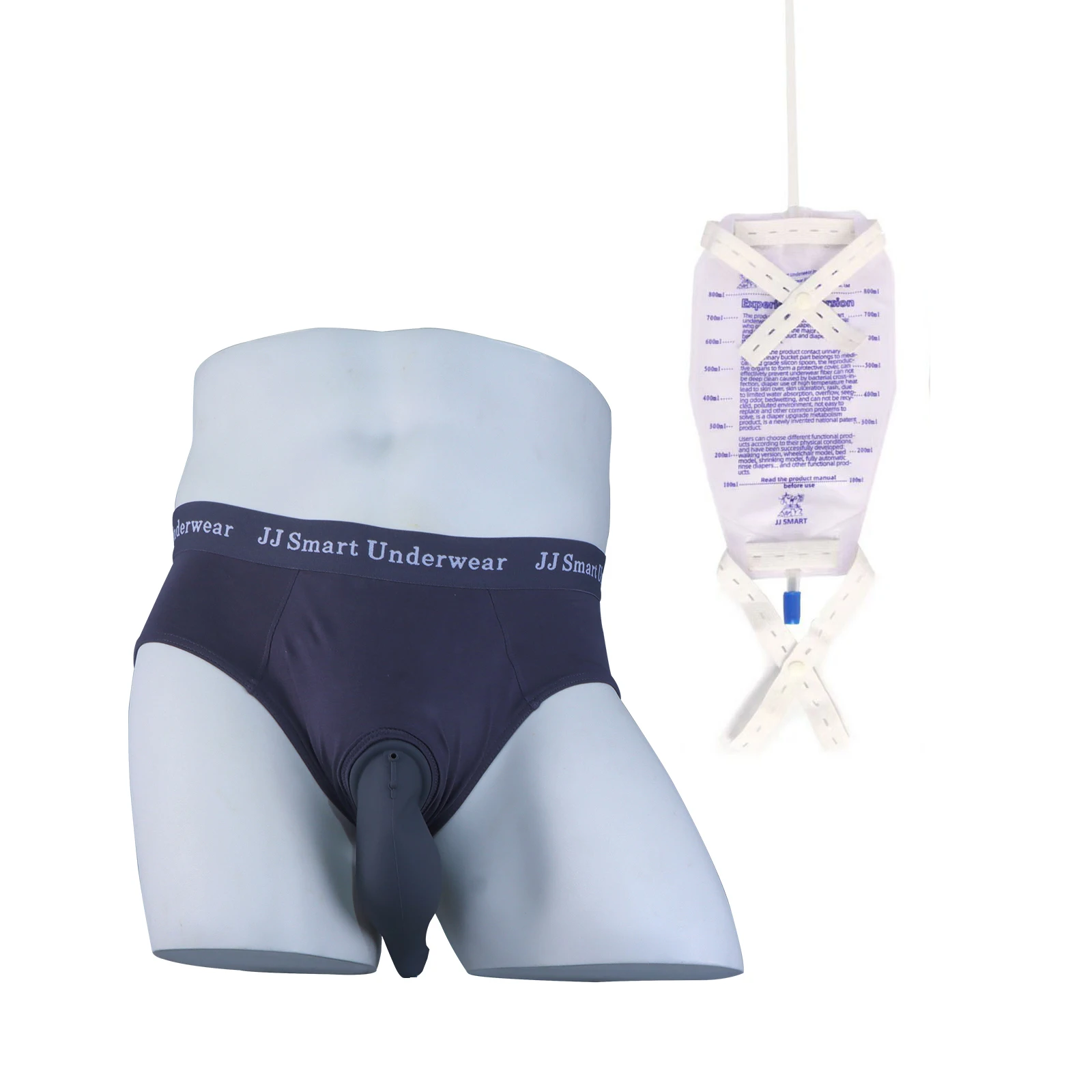 Urinary bag incontinence pants silicone leak proof leg urinal reusable strap collection bag for elderly urinal