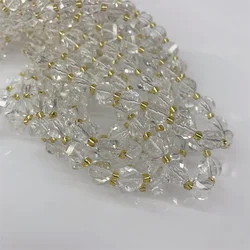 7-8mm Natural White Crystal Rose Quartz Faceted Spiral Twist Gemstone Crystal Loose Beads for Jewelry Making Bracelet Necklace