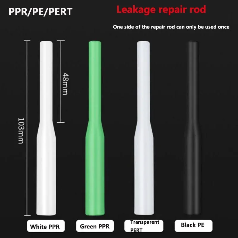 1-10 Stück PPR PE PERT Wasserrohr-Reparaturset, Leckdetektor, Heißschmelz-Formkopf, Gummistab, wartungsfreies Lochreparaturwerkzeug für Wände – Detail 5