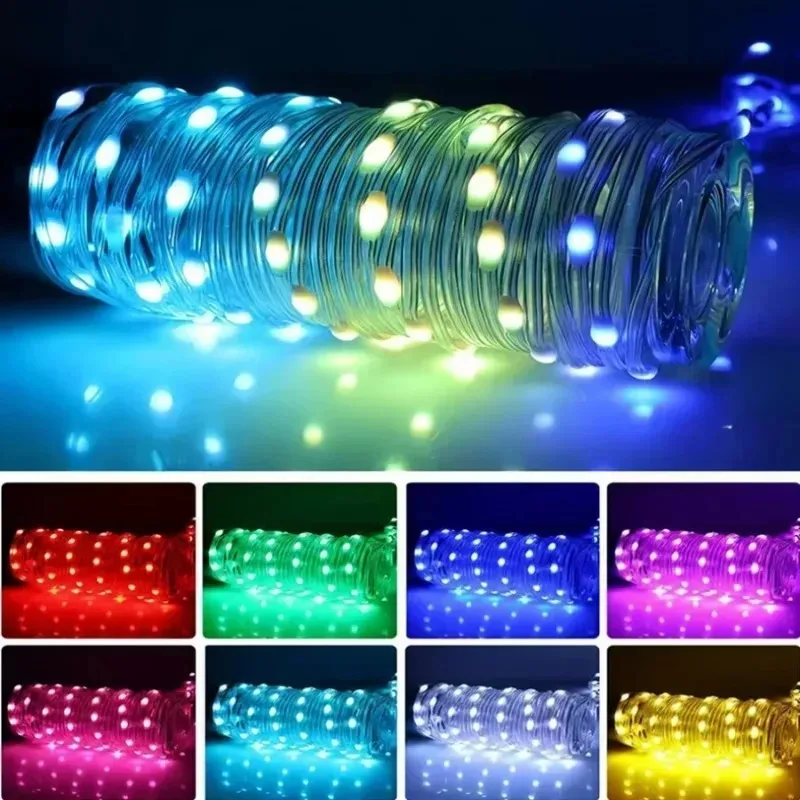 DIY Smart RGB LED Lights USB Bluetooth APP Control Color Changing String Light for Home Party Decoration