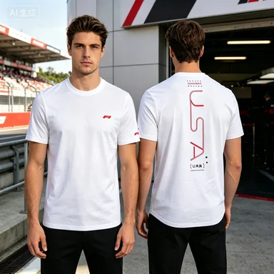 Men Front Back Racing Circuit Graphic T Shirt Cotton Short Sleeve Crew Neck Tee Formula Racing Motorsport Casual Streetwear Tops