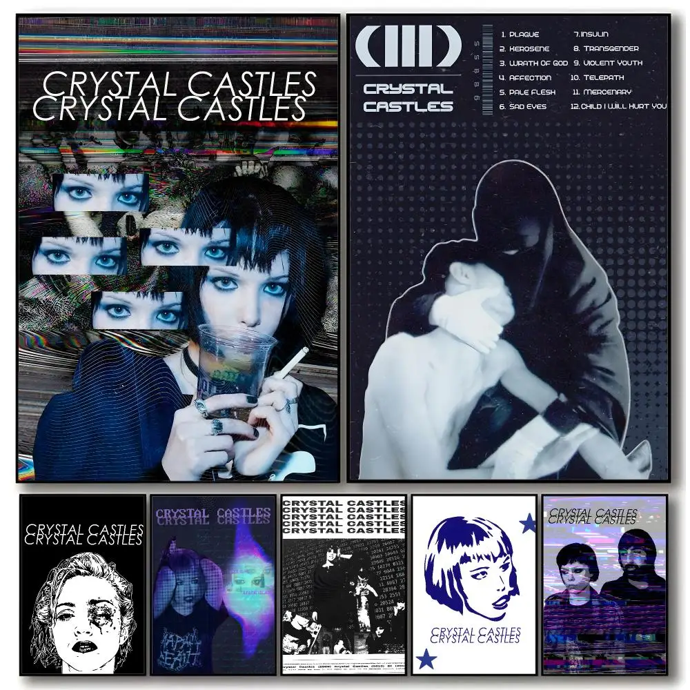 Electronic Band C-crystal Castles Poster Trendy Aesthetic Wall Art Poster for Dorm Room Bedroom Decor