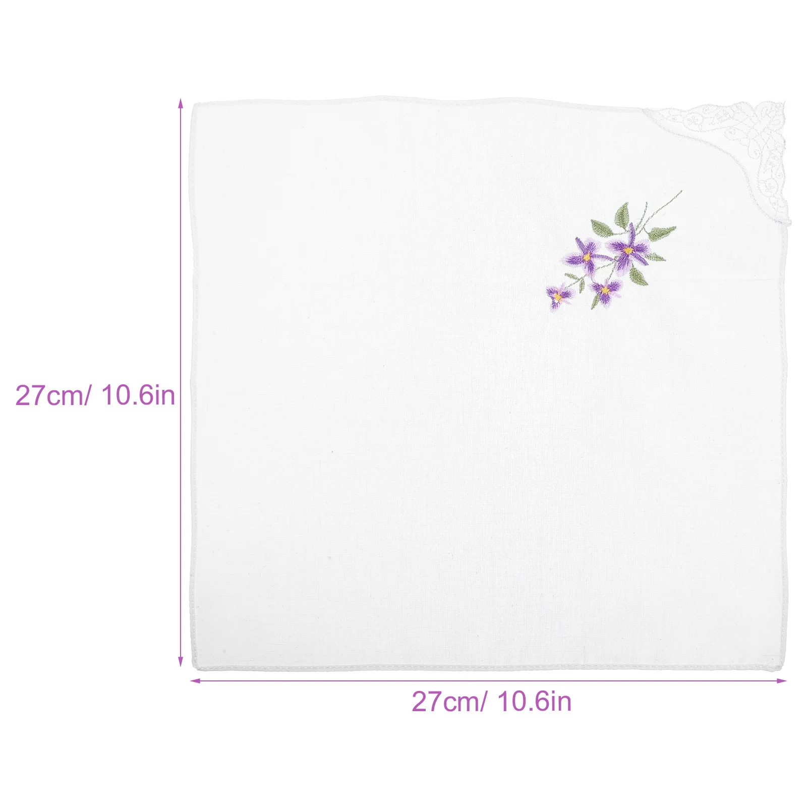 Lenço bordado de algodão renda padrão floral design delicado casamento banquete chá festa lenços para mulher