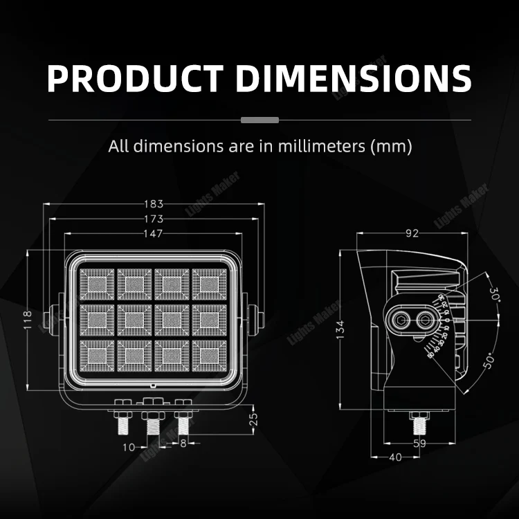 192 واط سوبر قوة كبيرة Led ضوء العمل واسعة الفيضانات/بقعة طويلة شعاع مقاوم للماء جرار ضوء العمل Led 6000 كيلو الأبيض سيارة الخفيفة #2