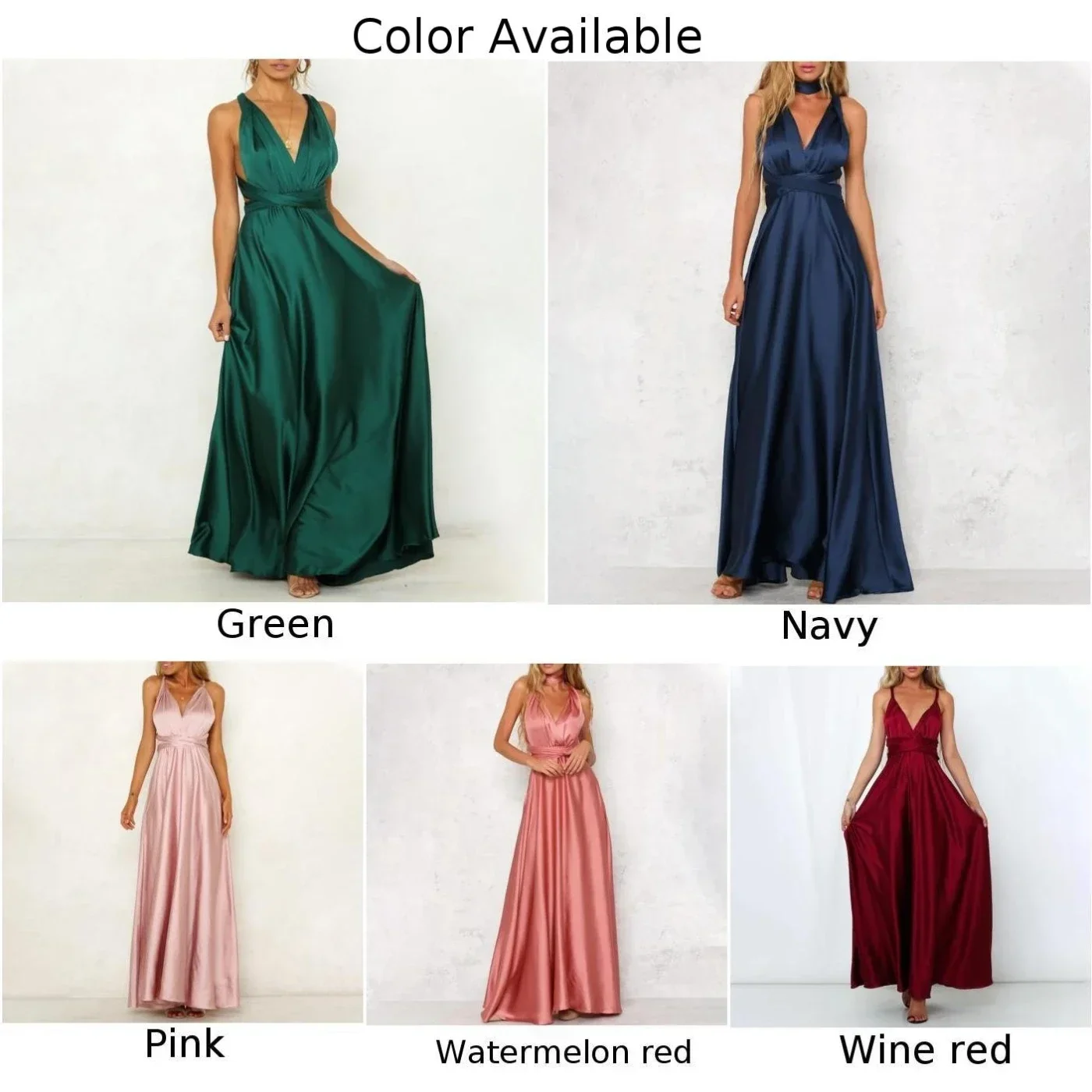 V halter vestido conversível multi way wrap maxi vestidos gregos vestido de festa de casamento vestido formal feminino elegante noite longo profundo