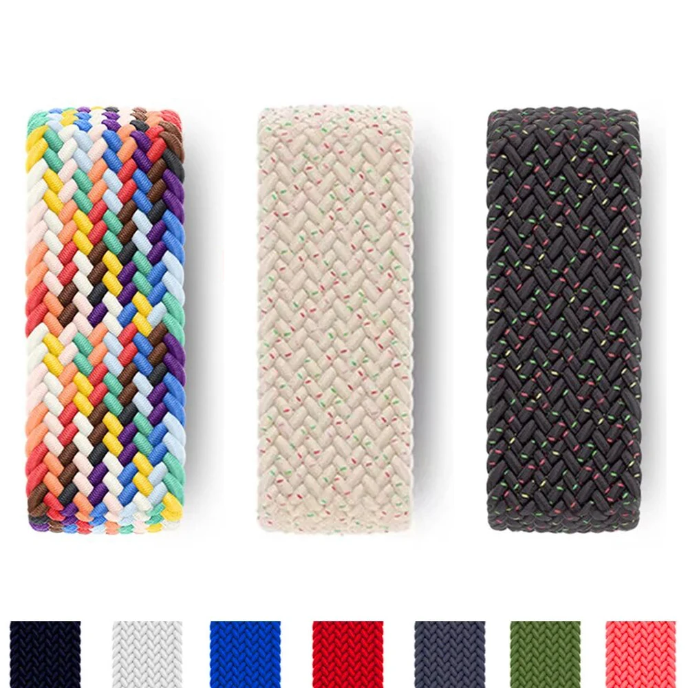 1:1 Braided Solo Loop For Watch Strap 10 42/46mm 44/45mm 38/40/41mm Nylon bracelet iwatch series 9876543 Ultra 2 band 49mm