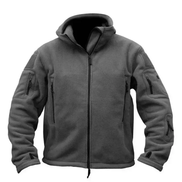Zimowa kurtka polarowa Męska wojskowa kurtka taktyczna Solidne ciepłe płaszcze polarowe z kapeluszem Outdoor Sports Combat Hiking Polar Jacket