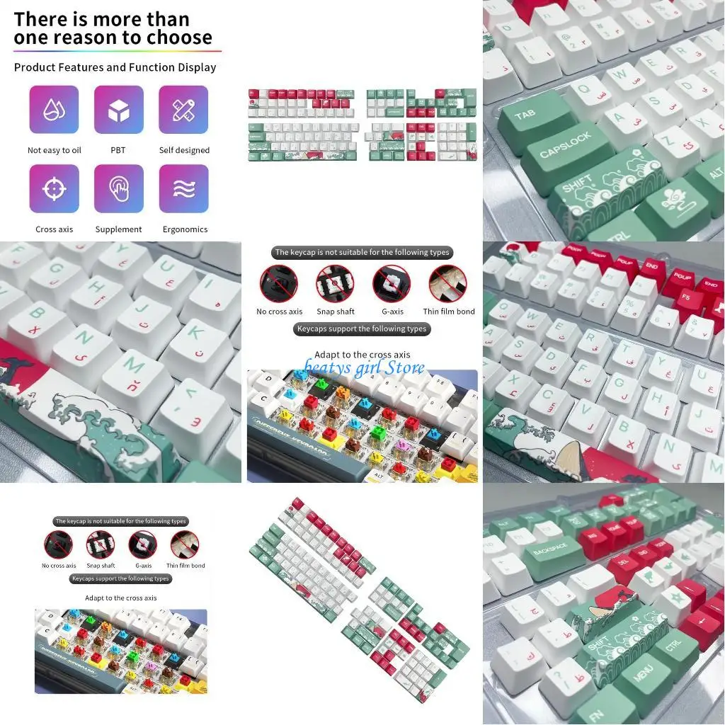 

C7AB PBT Arabic Language XDA/OEM Height Keycaps for 75 98 104 108 Keyboards