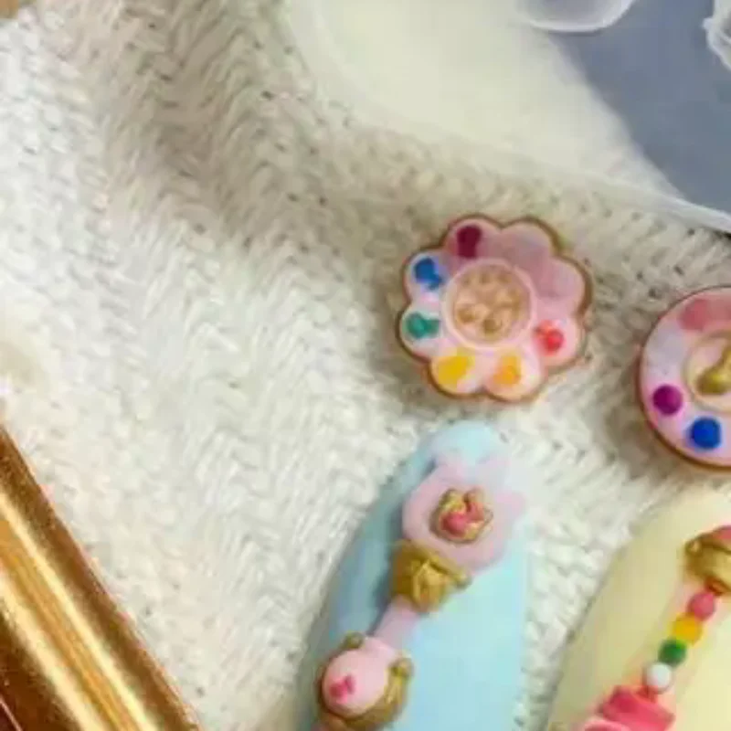 แม่พิมพ์เล็บซิลิโคน 3 มิติคุณภาพสูง ดีไซน์ครีมโบว์แบร์ เหมาะสำหรับงาน DIY ศิลปะบนเล็บและทำเล็บ