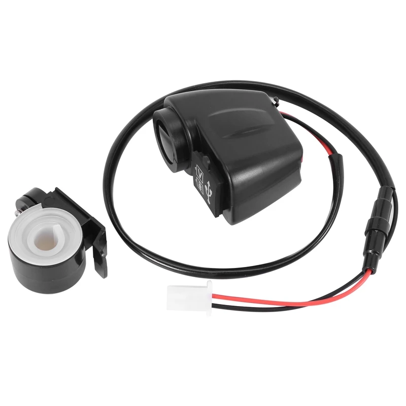 Cargador Usb para motocicleta con voltímetro, termómetro con pantalla Led, 12V a 5V, 2.1A