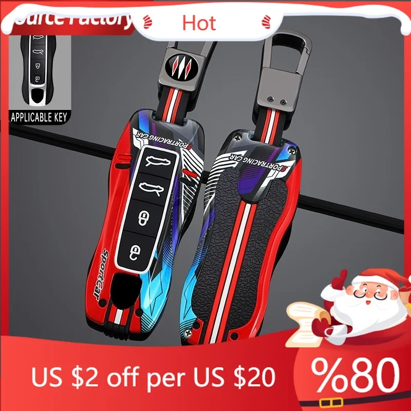 

Interior Mouldings Metal + silicone Car key case cover Protection shell For Porsche Cayenne 718 MACAN Panamera 911 918 Boxster K
