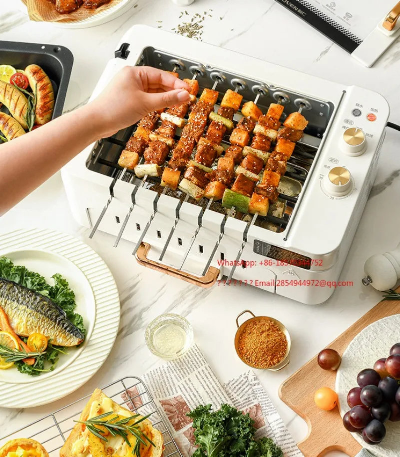 

L Electric Grill, Skewer Grill, Fully Automatic Rotating, Detachable Electric Baking Tray, Baking and Rinsing Integrated Pot