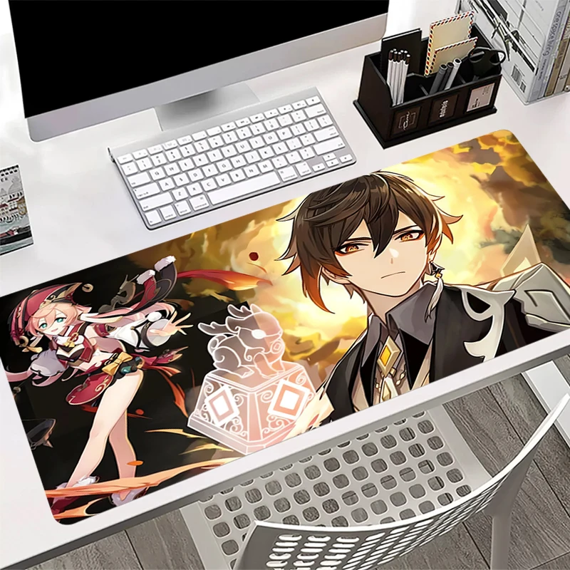 Mouse Pad Zhongli Gamer Mousepads Big Gaming Mousepad Large Keyboard Mat Waterproof Desk Pad For Computer Laptop Mouse Pad 90x40