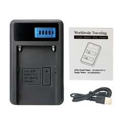 USB Type C Cable LCD Display Camera Battery Charger for Sony FM55H NP-F550 NP-F570 F750 F970 Godox Yongnuo Led Light Monitor