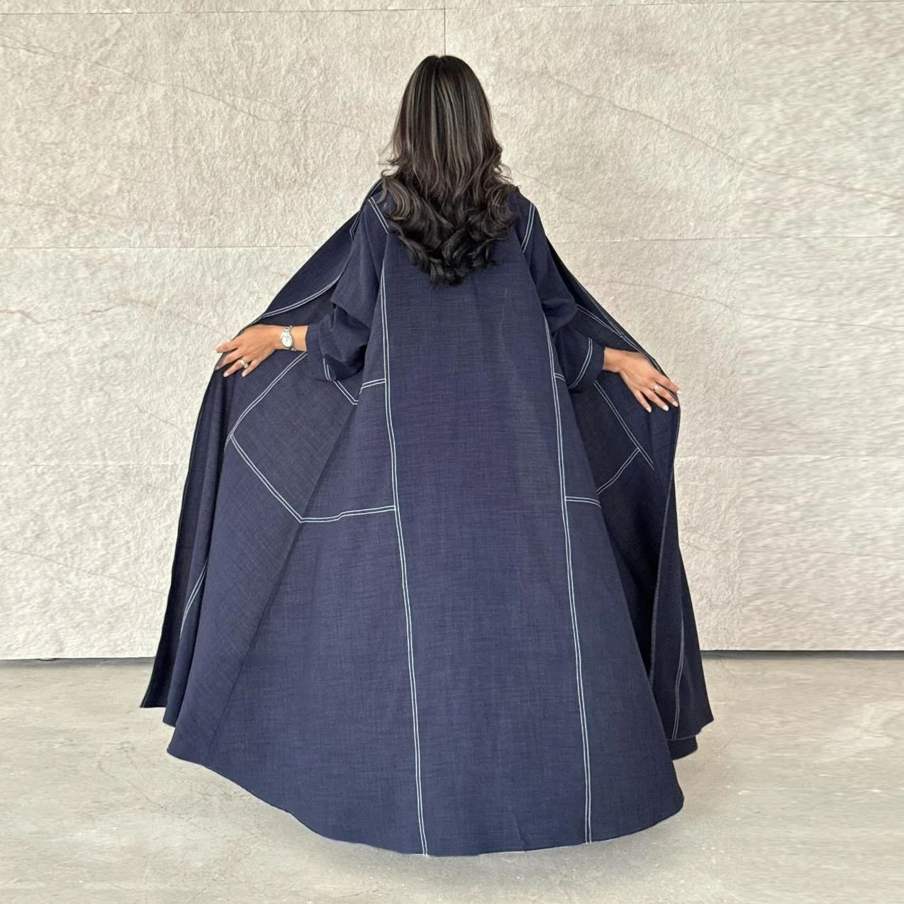 Denim Coat Open Kimono Abaya Dubai Muslim Dress Cardigan for Women Kaftan Modest Islam Robe Musulmane Jalabiya Kebaya Djellaba