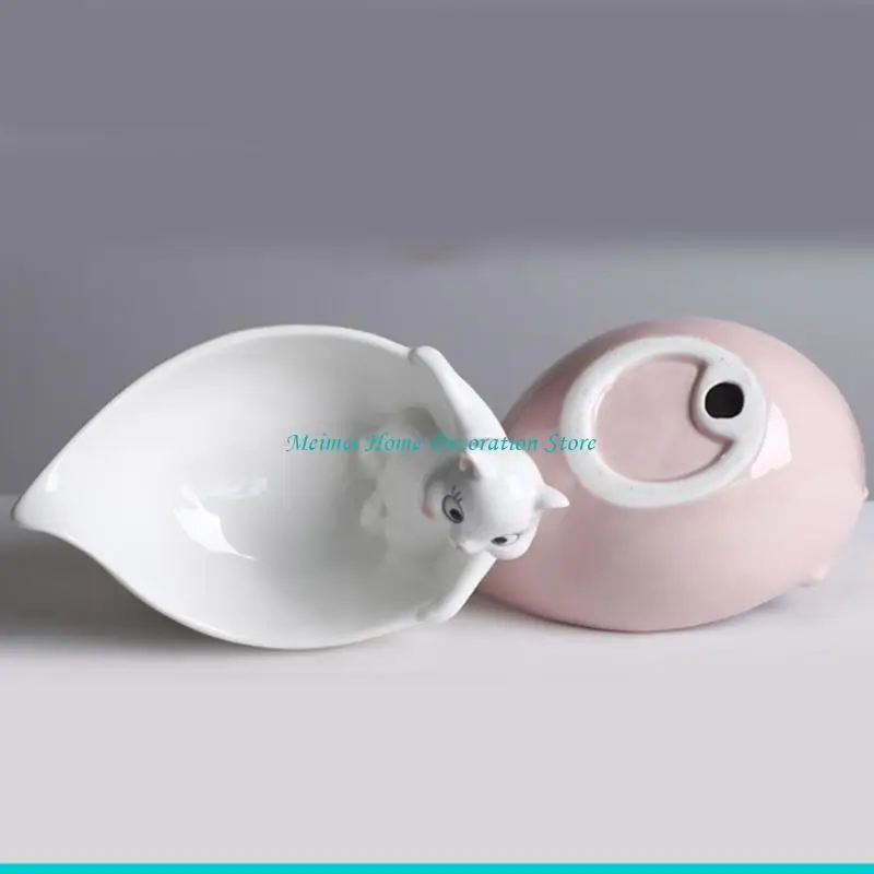 

H7BF Керамический держатель для цветов в форме белки, ведро для хранения, индивидуальный держатель для украшения, креативное для