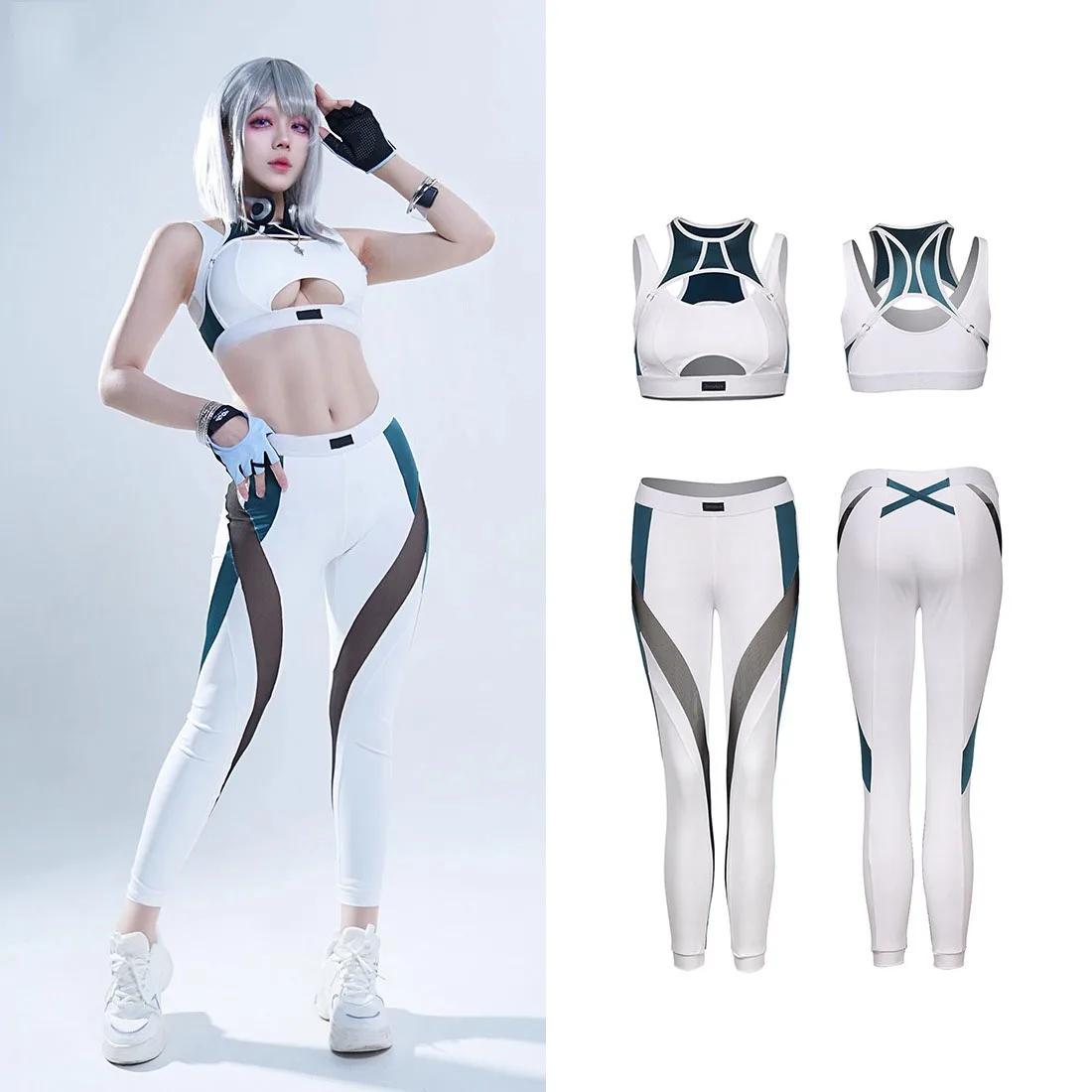 Game DirtyTechLong Pak TurnpakjeCosplay Kostuums Shayol Wei Yoga Kleding Sexy Patchwork Strakke Sportkleding