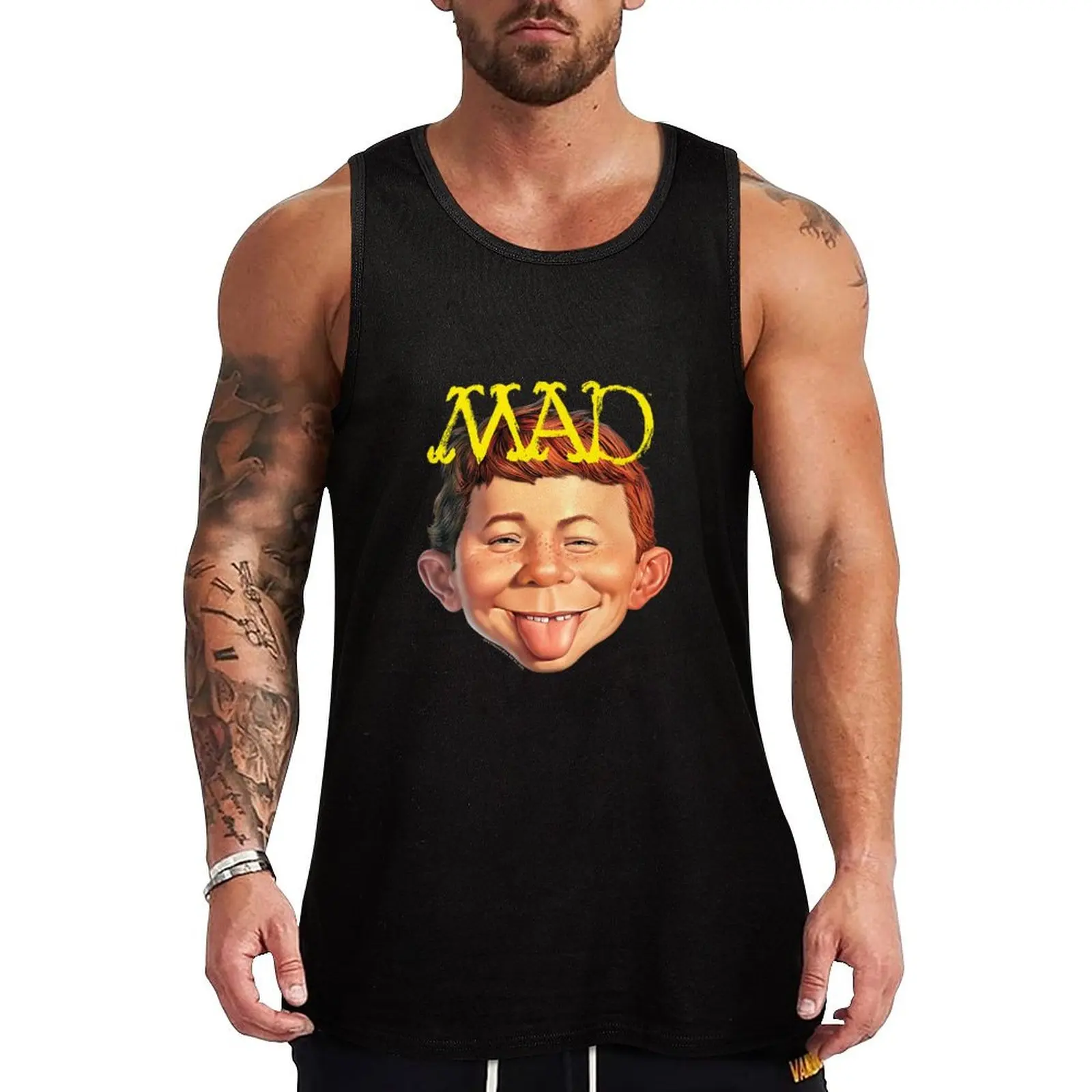 Mad Magazine Absolutely Mad Tank Top clothes for men summer gym Men's t-shirts Men's singlets