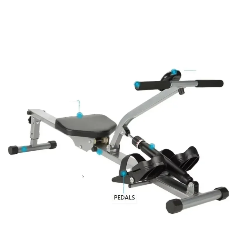 Folding hydraulic rowing machine, silent folding compact rowing machine for household aerobic training equipment
