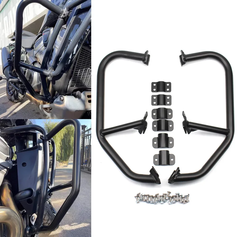 Motorcycle Black Bumper Engine Guard Crash Bars for PAN AMERICA 1250 RA1250 S ADV 2020 2021 2022 Bumper Stunt Cage Protector