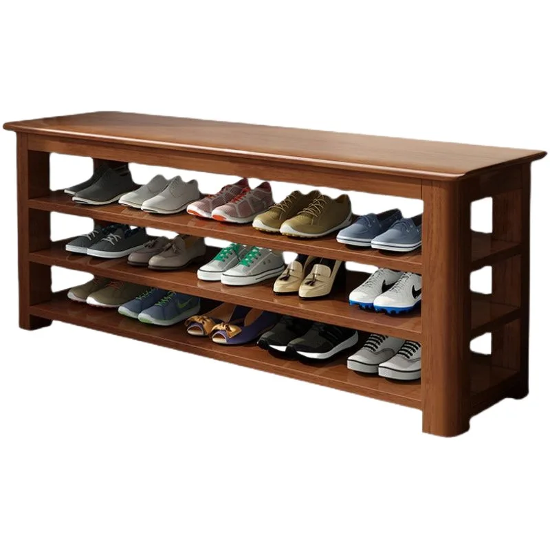 

Solid wood shoe changing stool, household door shoe cabinet, integrated stool