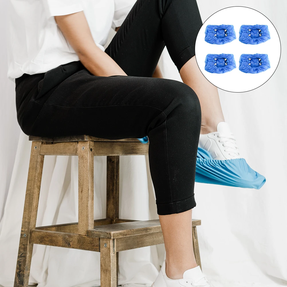 

200 Pcs Dustproof Shoe Covers Disposable Protective Cases Waterproof Non Skid Indoor Home Floor Labor Protection PE Material