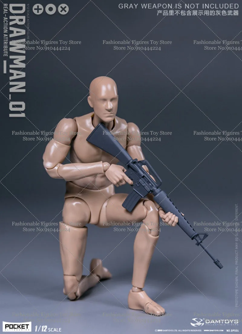 DAMTOYS DPS01 DPS02 1/12 Männlicher Soldat Malerei Mann Testman Crash Test Dummy 6'' Action Figure Drawman Joint Körper Puppen Modell