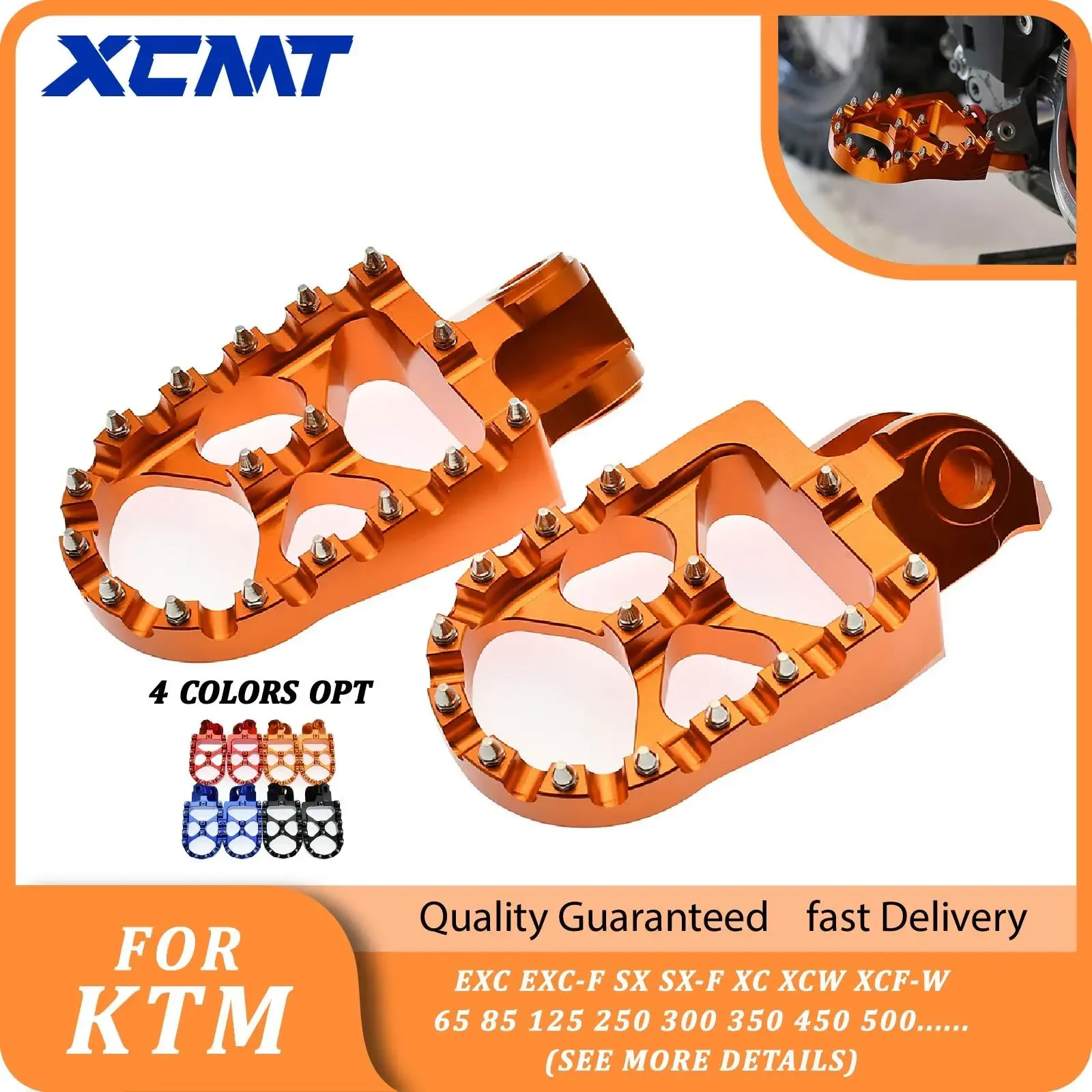 

Footrest Foot Pegs Footpegs Rests Pedals For KTM EXC EXC-F SX SX-F XC XCW XCF-W 65 85 125 250 300 350 450 500 Motorcycle Parts