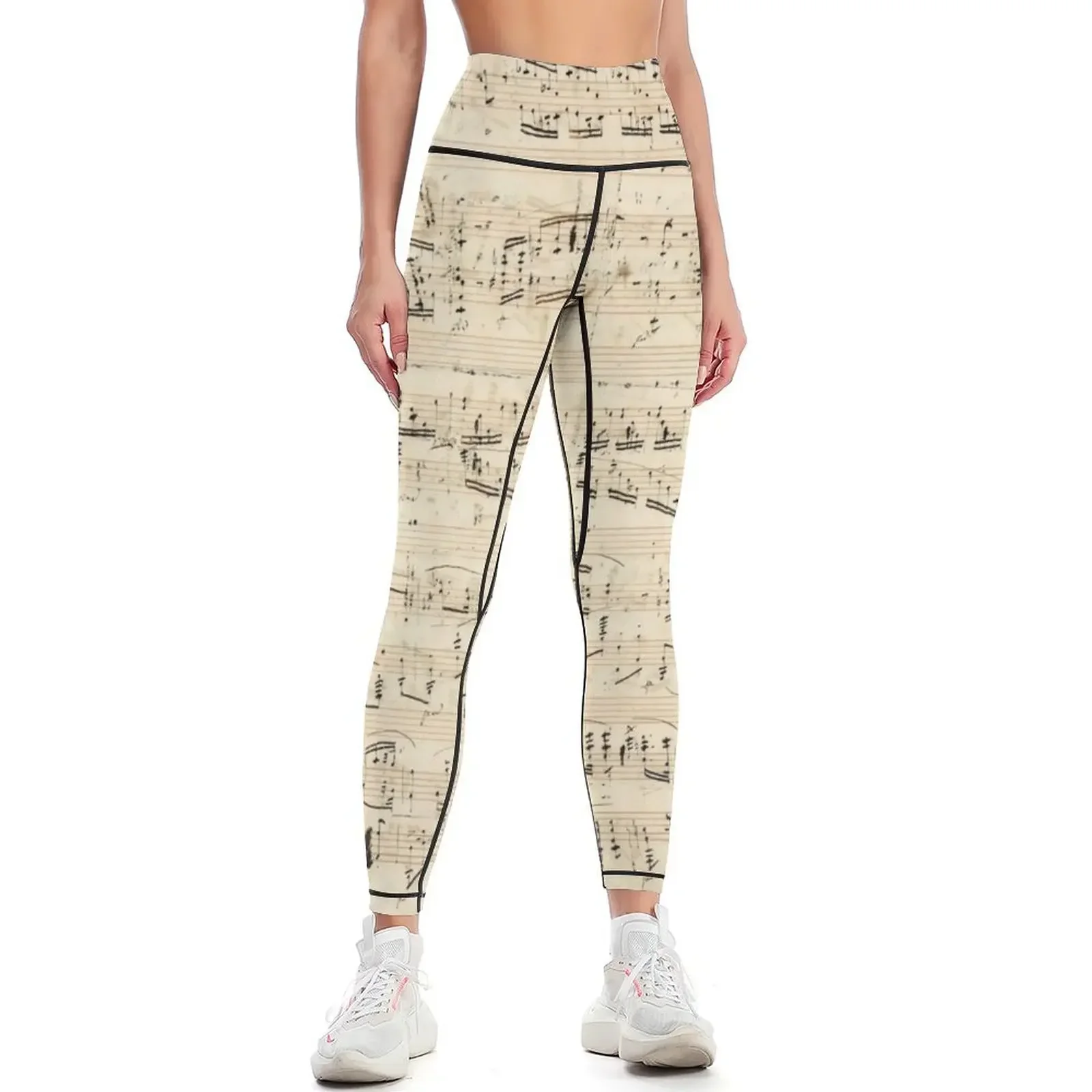 

Antique Sheet Music Chopin Manuscript Leggings Women's trousers gym sportswear woman for physical Womens Leggings
