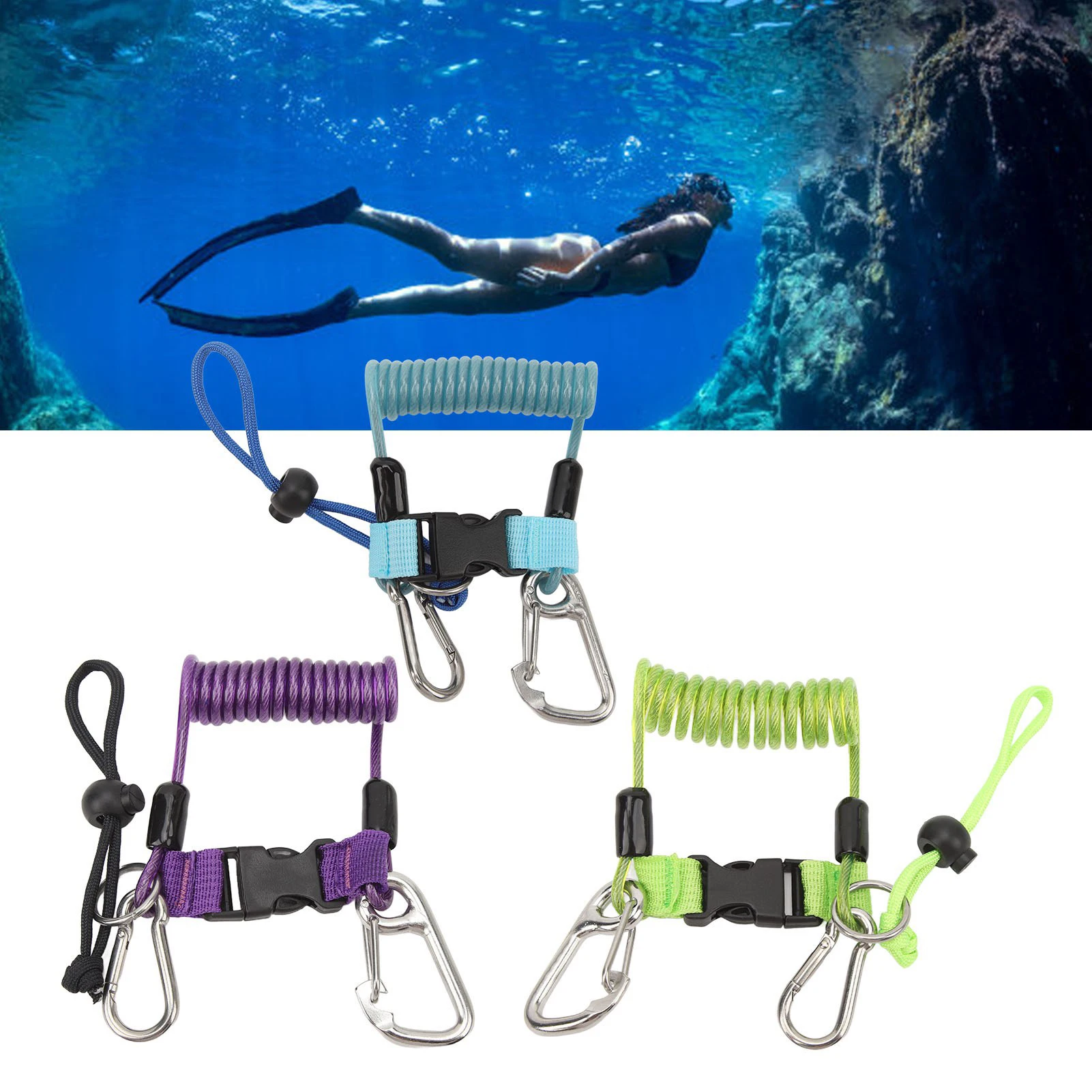 

Камера для дайвинга Пружинная веревка Крюк для дайвинга Веревка из нержавеющей стали Гибкая анти-потерянная камера для дайвинга Веревка для дайвинга Крюк для рифов Пружинная веревка