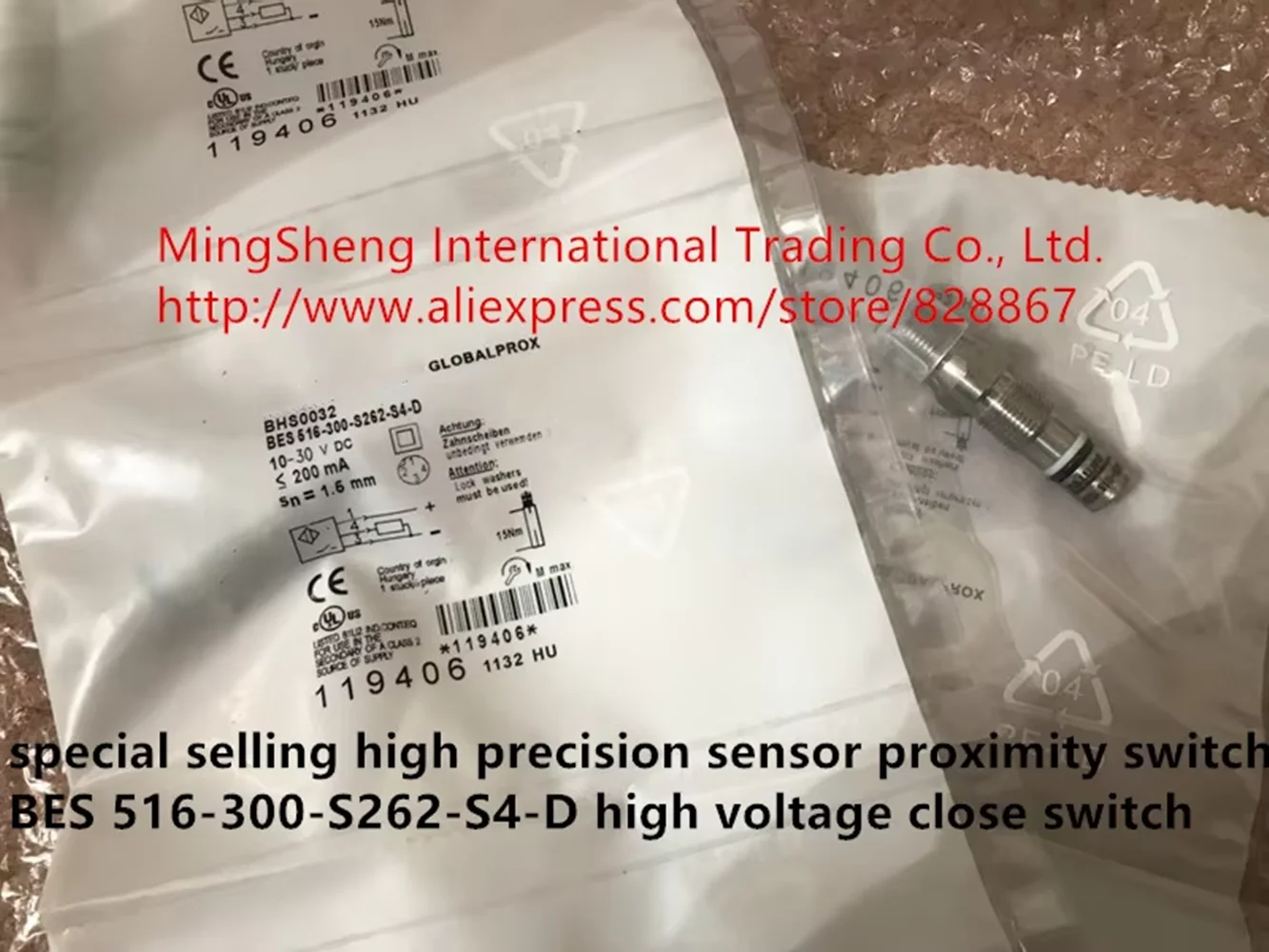 Original new 100% high precision sensor switch proximity switch BES 516-300-S262-S4-D high voltage close switch