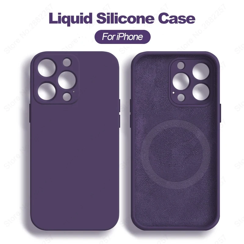 Luxury Liquid Silicone For Magsafe Magnetic Cases For iPhone 15 14 13 11 12 Pro Max Mini X XR XS 8 Plus SE 2020 Shockproof Cover