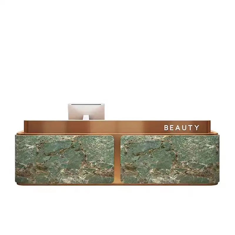 Banchi reception moderni marroni Cassetto portaoggetti dal design economico Banchi reception bianchi alti Best Long Empfangs Tresen Mobili per ufficio