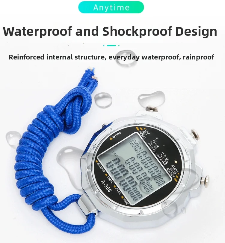 Aluminum Alloy Outdoor Stopwatch with 100 Lap Timer and Multi Function Display for Training and Competition Use