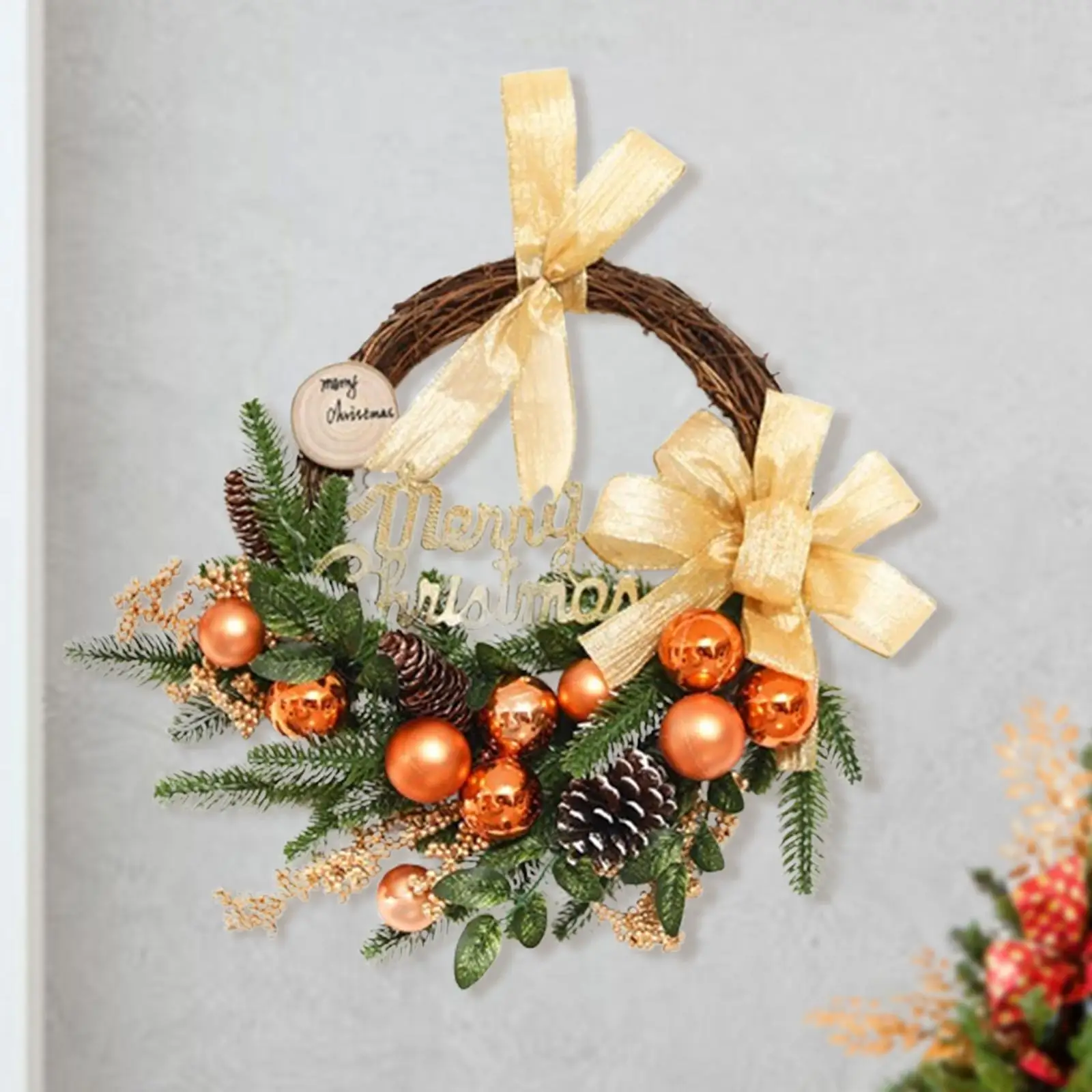 Artificial Christmas Wreath Front Door Wreath for Home Office Living Room