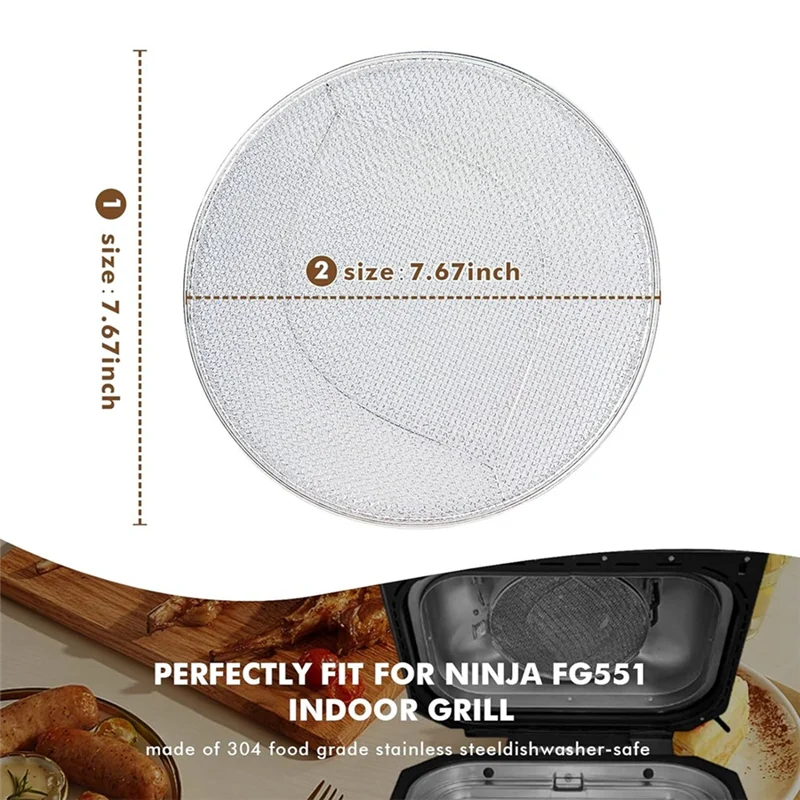 

Stainless Steel Splatter Shield For NINJA FG550/BG500A/DG551 Removable Oil Splash Guard Indoor Grill Splash Parts-Y79A
