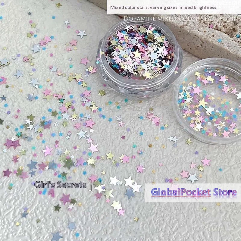 [TG823]Star Sequin Mixed Five Pointed Star Colorful Laser Nail Glitter DIY Nail Charm Manicure Decoration Accessories