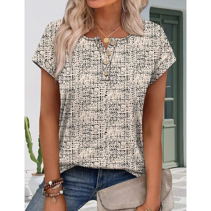 Womens Tops Henley Shirts Button Down Short Sleeve Business Work Blouses Dressy Casual Summer Tops Fashion Outfit