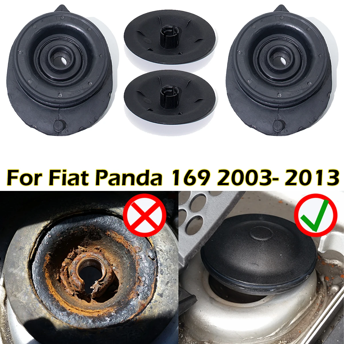 2kit Car Front Strut Mounts Bearing Shock Absorber Top Suspension For Fiat Panda 169 2003-2013 Ford KA Lancia Ypsilon Musa 350