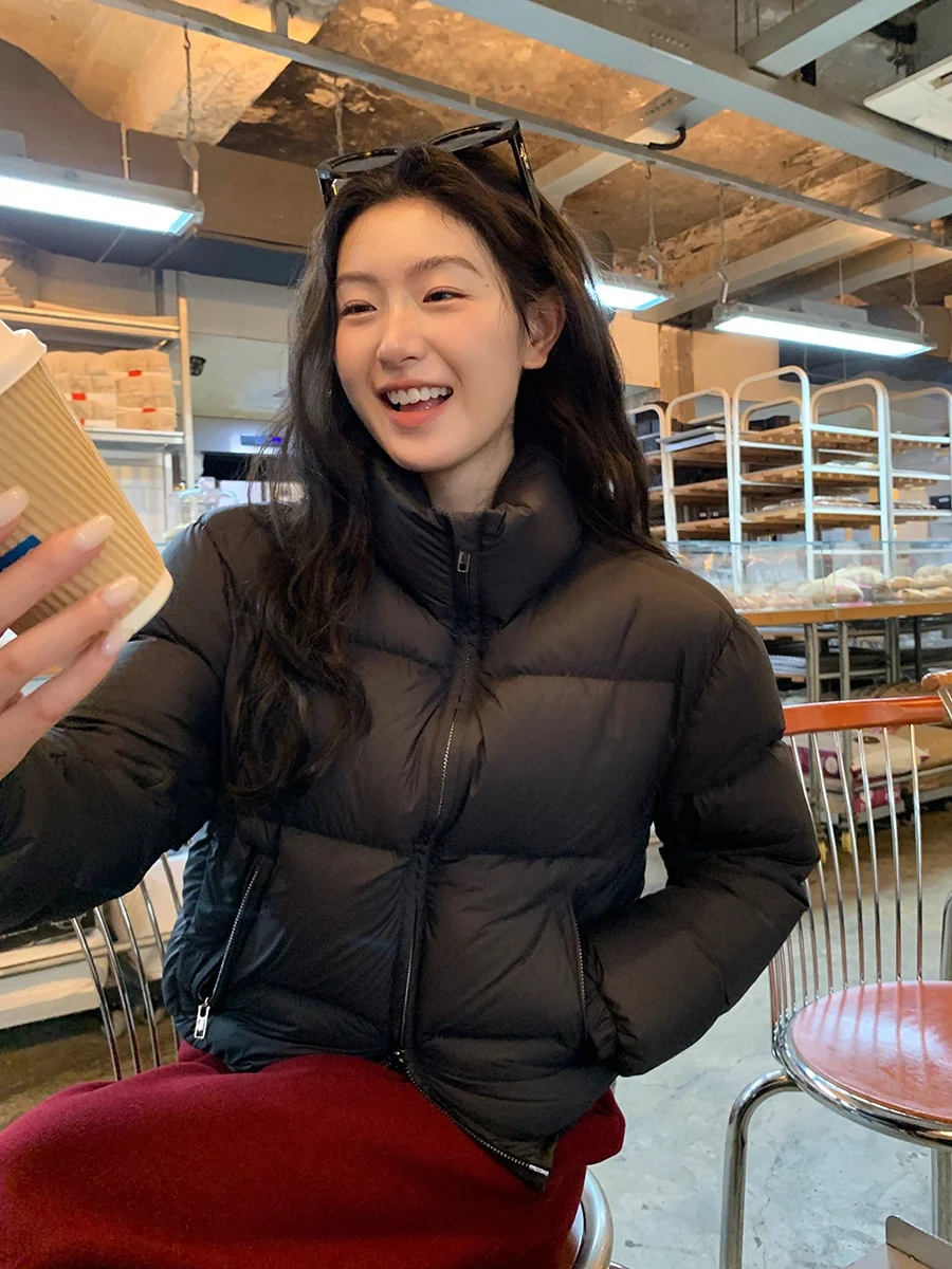 

MUKOK Classic Sle Ultra Soft ort down Jaet Du Feather Stand Collar Lightweight Outerwear for Women Winter Coat